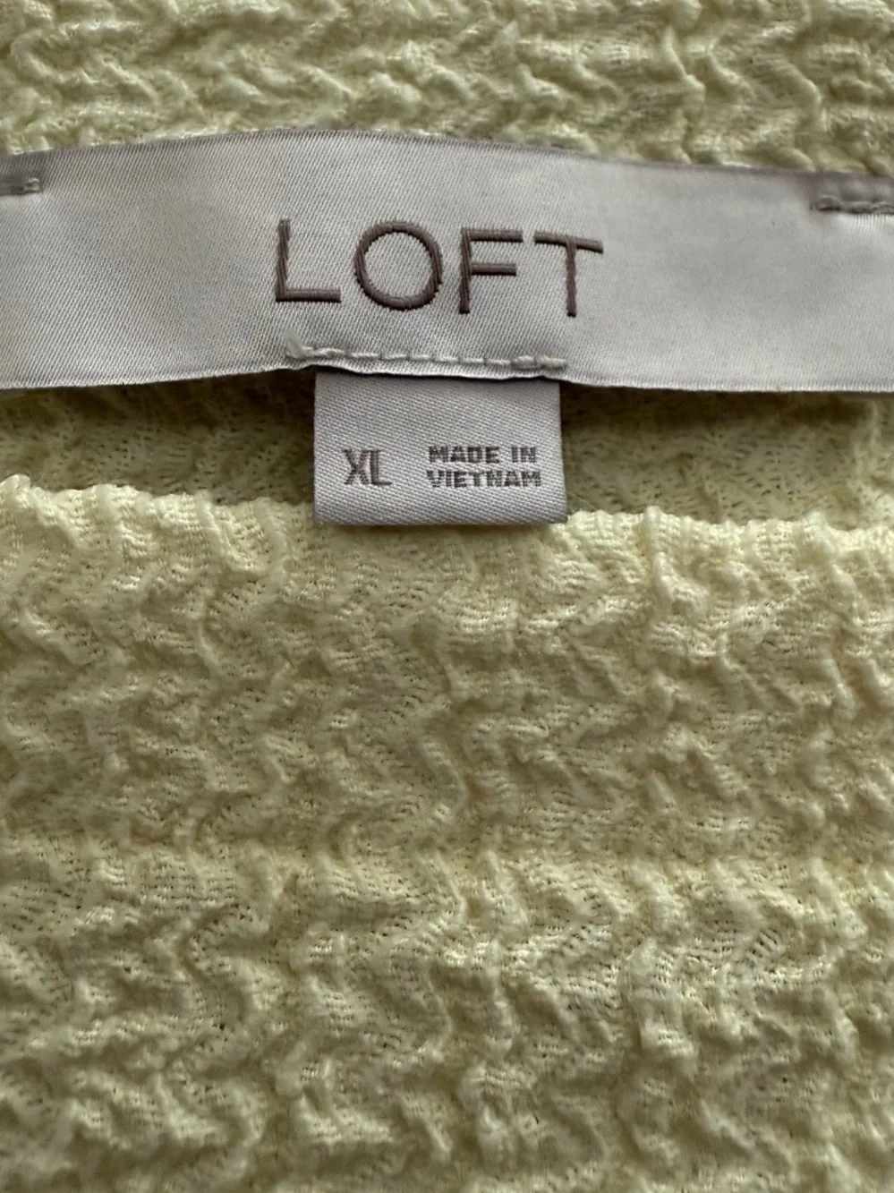 LOFT Pale Yellow Square-Neck Tie-Front Puff Sleeve Top